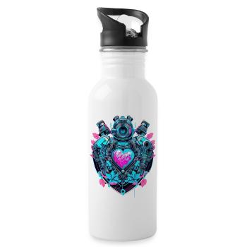 Cyborg Heart - 20 oz Water Bottle - white - Right