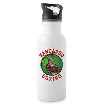 kangaroo boxing funny Australia Day - 20 oz Water Bottle - white - Right