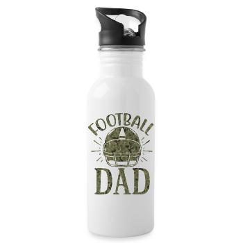 Football dad Camo Camo Camo Camo Camo - 20 oz Water Bottle - white - Right