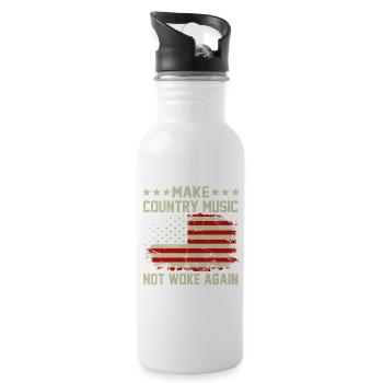 Vintage Make Country Music Not Woke Again American - 20 oz Water Bottle - white - Right