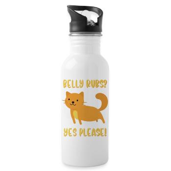 Belly Rubs Please Cute Little Baby Kitten - 20 oz Water Bottle - white - Right