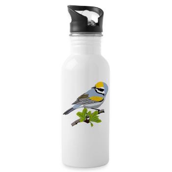 Golden Winged Warbler - 20 oz Water Bottle - white - Right