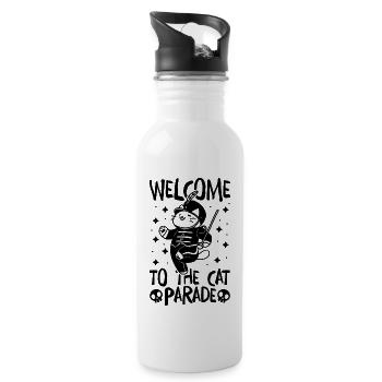 welcome to the cat parade - 20 oz Water Bottle - white - Right