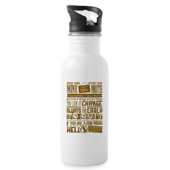 come in we are open - 20 oz Water Bottle - white - Right