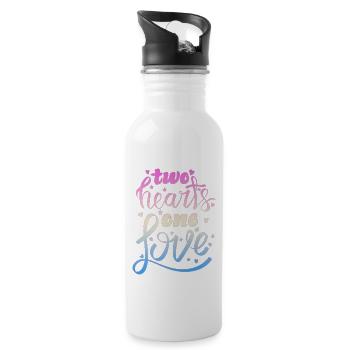 TWO HEARTS - 20 oz Water Bottle - white - Right