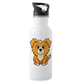 Curious Tibetan Spaniel Digital Art - 20 oz Water Bottle - white - Right