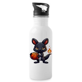Cute Kangaroo Playing Basketball - 20 oz Water Bottle - white - Right