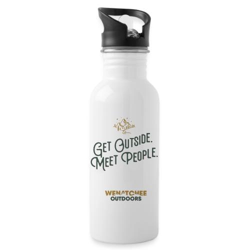Get Outside. Meet People. Two Tone. - 20 oz Water Bottle