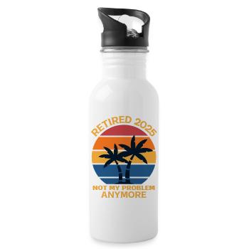 retirement - 20 oz Water Bottle - white - Right