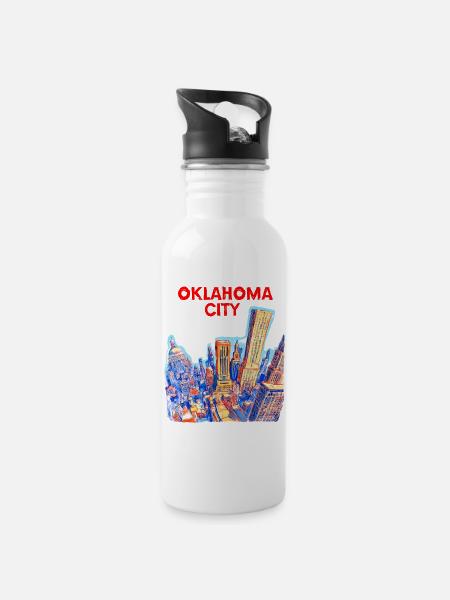 Oklahoma City from Above - 20 oz Water Bottle - white