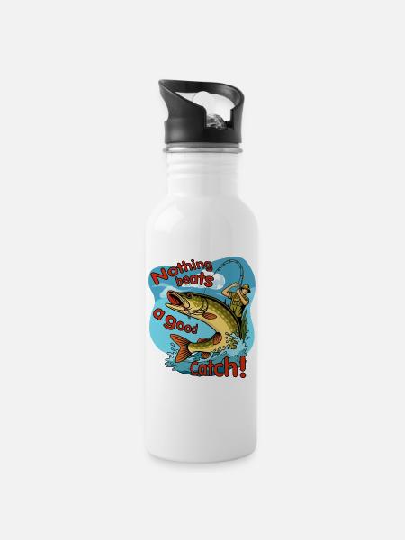 Nothing beats a good catch - 20 oz Water Bottle - white