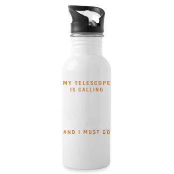 Stargazing Telescope Space Astronomy - 20 oz Water Bottle - white - Right
