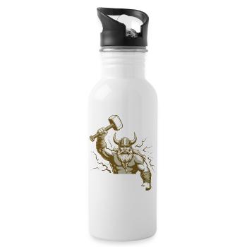 Valhalla Norse Mythology Viking fighter Odin Raven - 20 oz Water Bottle - white - Right