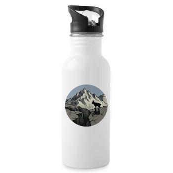 Alps Silhouette Goat - 20 oz Water Bottle - white - Right