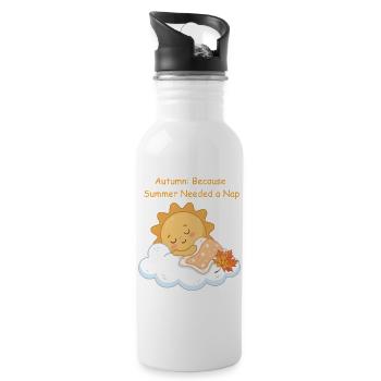 Autumn Nap on Cozy Cloud - 20 oz Water Bottle - white - Right