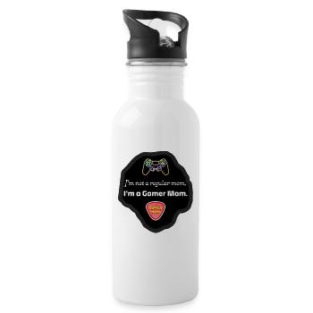 Gamer Mom: Not Regular, Super Mom - 20 oz Water Bottle - white - Right