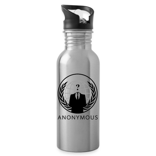 Anonymous 1 - Black - 20 oz Water Bottle