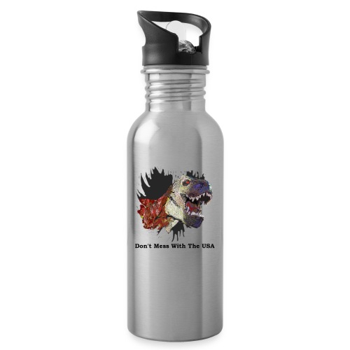 T-rex Mascot Don't Mess with the USA - 20 oz Water Bottle