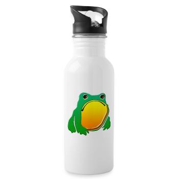 Grumpy Frog drawing Japanese art - 20 oz Water Bottle - white - Right