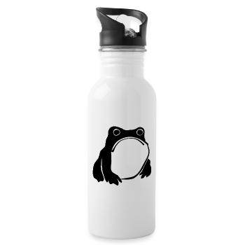 Grumpy Frog drawing Japanese art - 20 oz Water Bottle - white - Right
