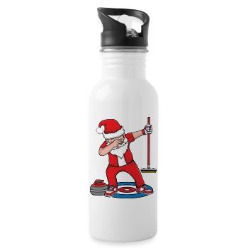 Dabbing Santa Curling Player Curling Broom Curler - 20 oz Water Bottle - white - Right