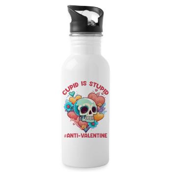 Cupid Is Stupid Anti Valentine - 20 oz Water Bottle - white - Right
