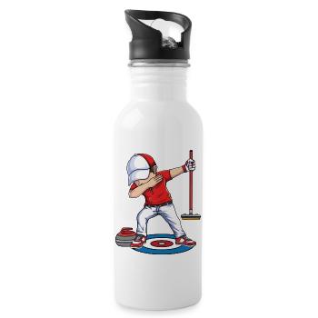 Dabbing Curling Player Curling Rocks Broom Curler - 20 oz Water Bottle - white - Right