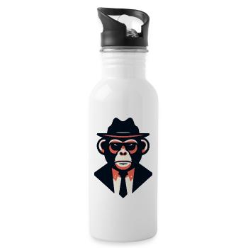 chimp mafia boss - 20 oz Water Bottle - white - Right