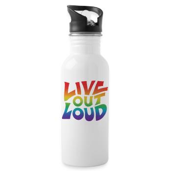live out loud - 20 oz Water Bottle - white - Right