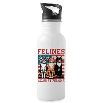 Felines Against Felons - 20 oz Water Bottle - white - Right