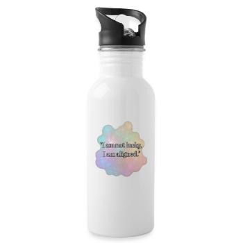 Aligned and Lucky Quote Background - 20 oz Water Bottle - white - Right