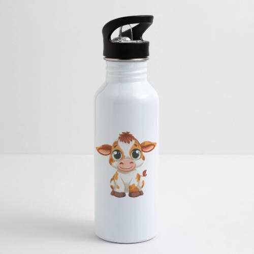 Cute Cartoon Baby Calf with Bright Innocent Eyes - 20 oz Water Bottle