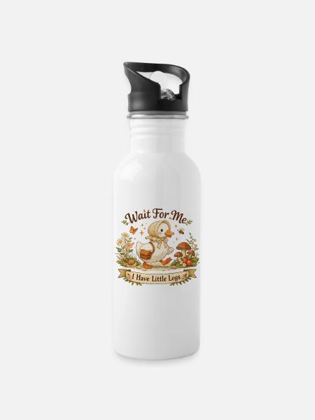 Wait For Me I Have Little Legs - 20 oz Water Bottle - white