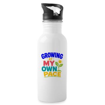 Growing At My Own Pace Motivational Typography - 20 oz Water Bottle - white - Right