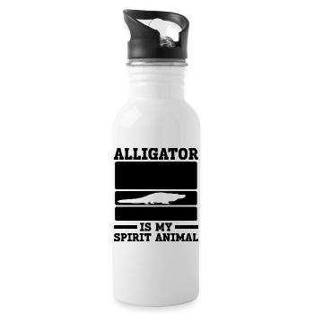 Alligator Spirit Animal - 20 oz Water Bottle - white - Right