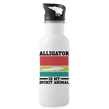 Vintage Alligator Spirit Animal - 20 oz Water Bottle - white - Right