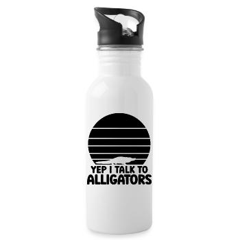 Alligator Silhouette - 20 oz Water Bottle - white - Right