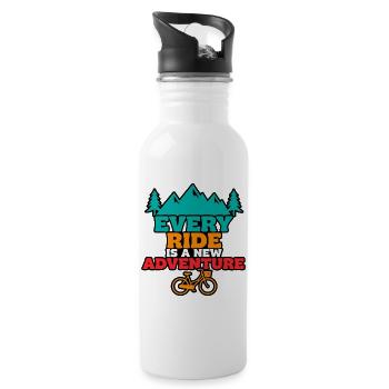 Every Ride Is A New Adventure - 20 oz Water Bottle - white - Right