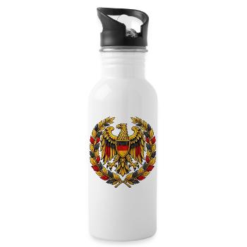 Deutschland Imperial Eagle Coat of Arms - 20 oz Water Bottle - white - Right