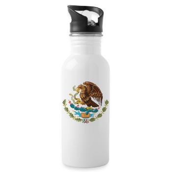 Mexican Coat of Arms - 20 oz Water Bottle - white - Right