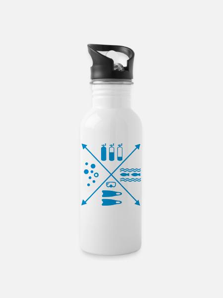 Scuba Diving - 20 oz Water Bottle - white