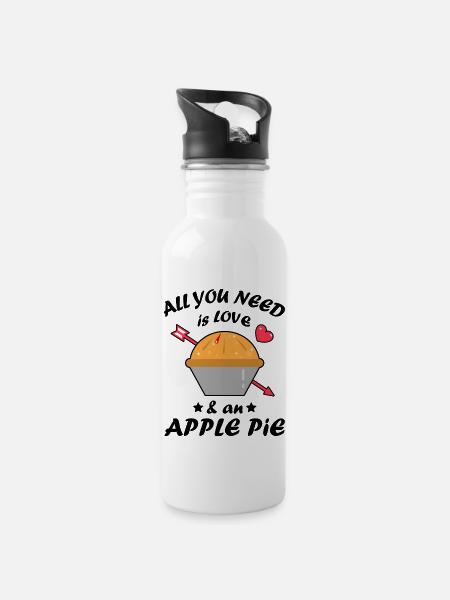 Cute All You Need Is Love And An Apple Pie - 20 oz Water Bottle - white