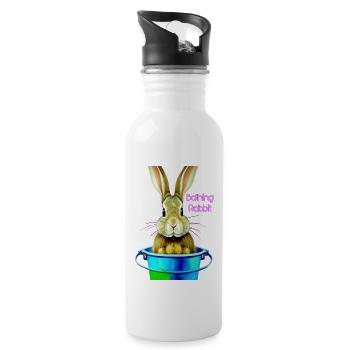 Rabbit in bucket - 20 oz Water Bottle - white - Right
