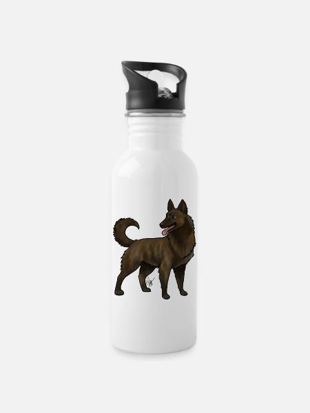 Dog Dutch Shepherd Long Haired - 20 oz Water Bottle - white