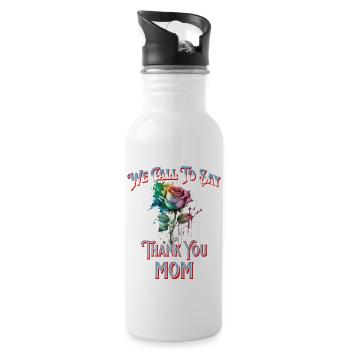 Call To Say Thanks - 20 oz Water Bottle - white - Right