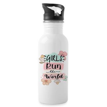 Girls Run The World Woman Power - 20 oz Water Bottle - white - Right