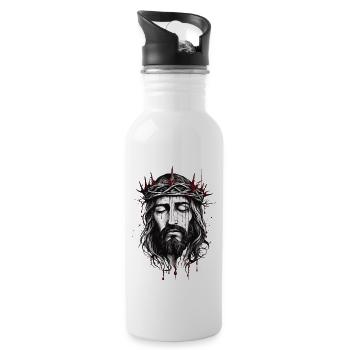 Jesus Christ have mercy on me a sinner - 20 oz Water Bottle - white - Right