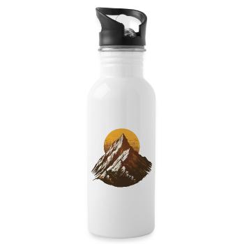 Majestic Mountain Peak at Sunrise - 20 oz Water Bottle - white - Right