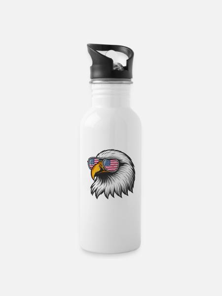 American Eagle Sunglasses Design - 20 oz Water Bottle - white