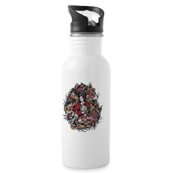Geisha Dragon Lotus Urushi - 20 oz Water Bottle - white - Right